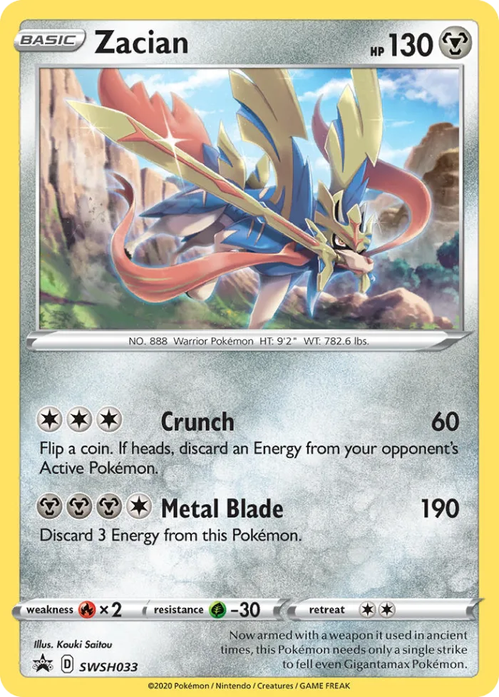 Zacian #SWSH033 SWSH Black Star Promos Pokemon card