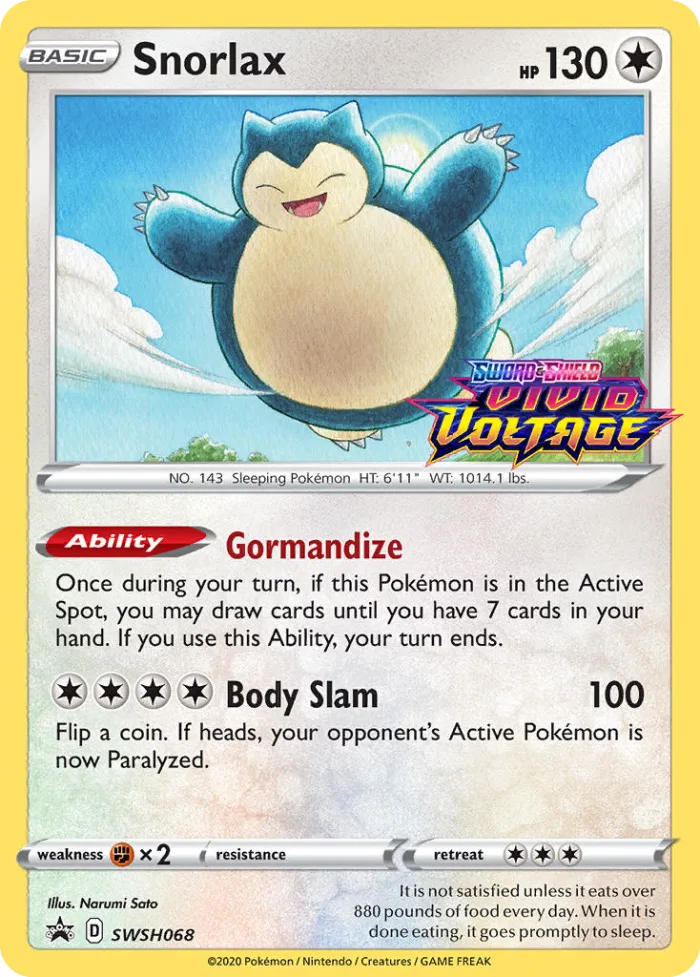 Snorlax #SWSH068 SWSH Black Star Promos Pokemon card