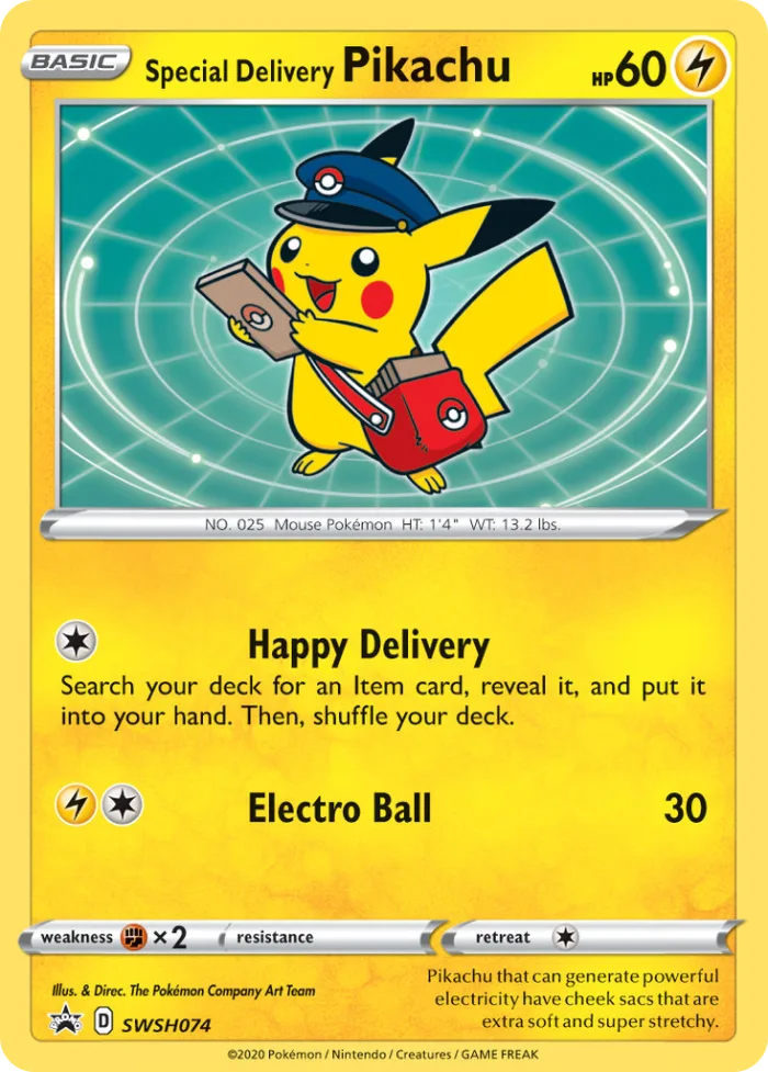 Special Delivery Pikachu #SWSH074 SWSH Black Star Promos Pokemon card