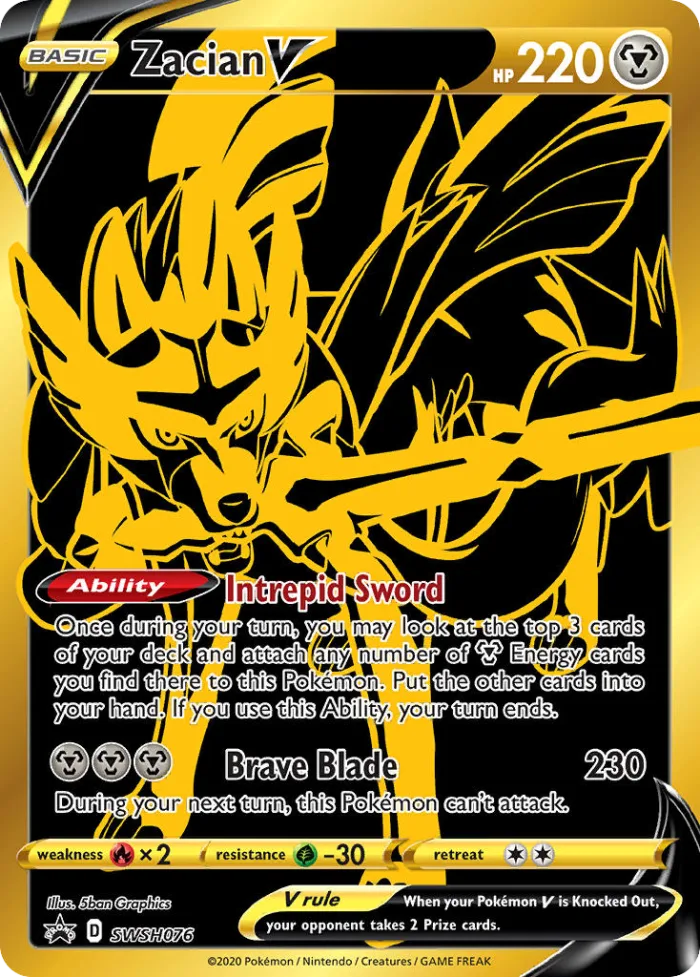 Zacian V #SWSH076 SWSH Black Star Promos Pokemon card