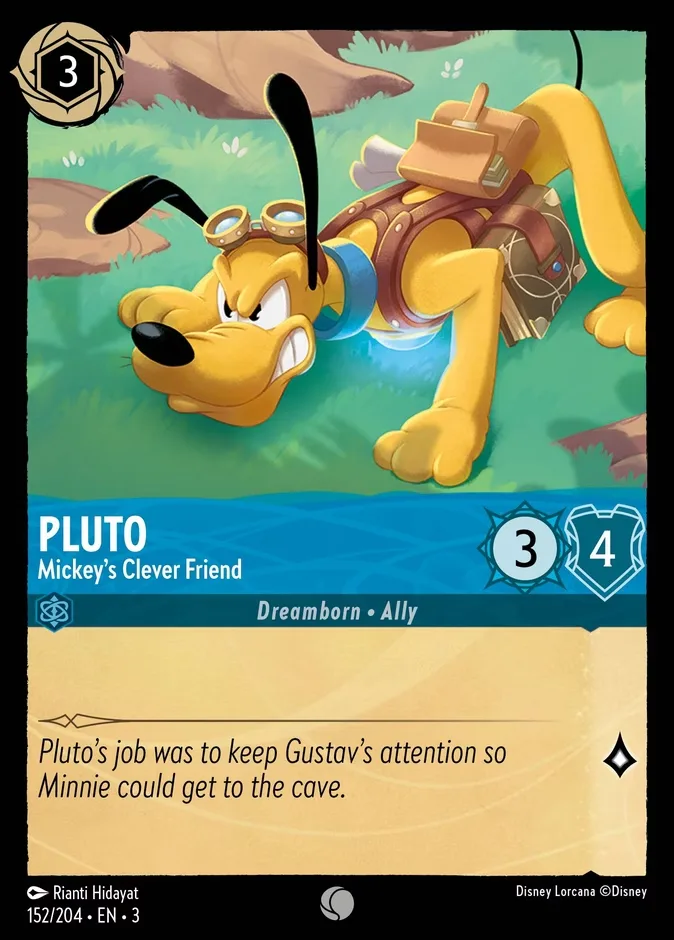 Pluto #152 Into the Inklands Disney Lorcana card