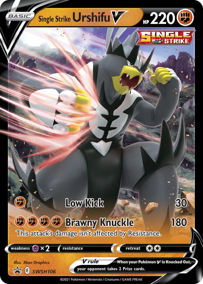 Single Strike Urshifu V #SWSH106 SWSH Black Star Promos Pokemon card