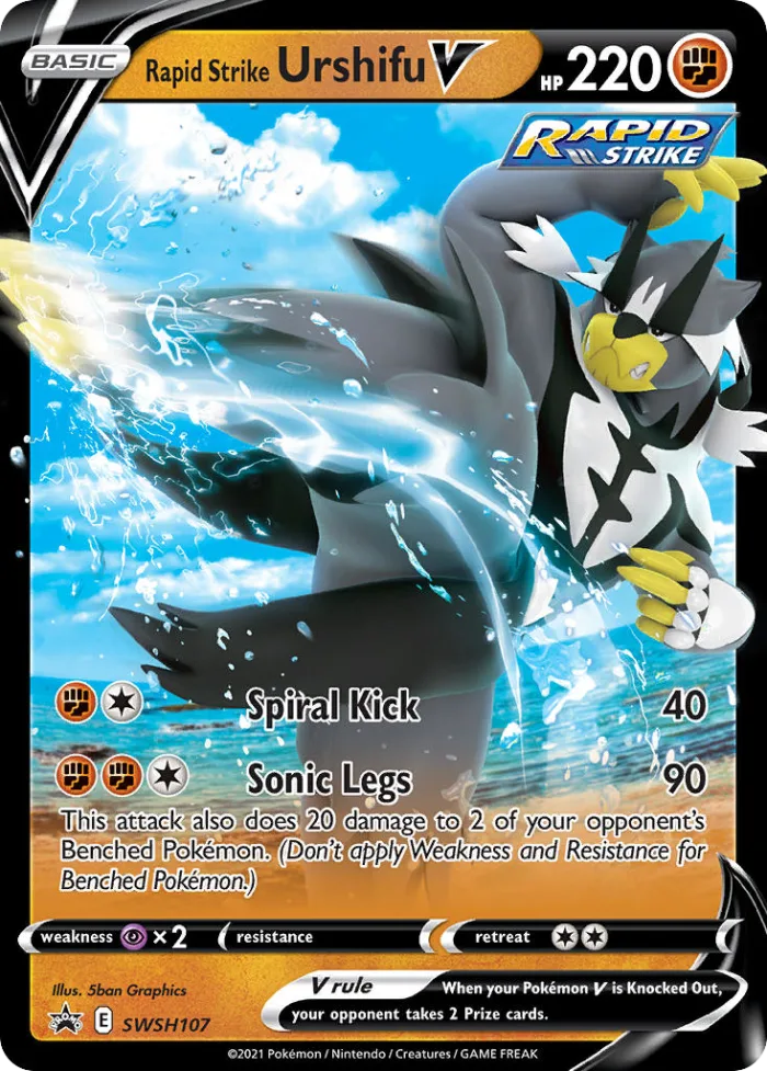 Rapid Strike Urshifu V #SWSH107 SWSH Black Star Promos Pokemon card