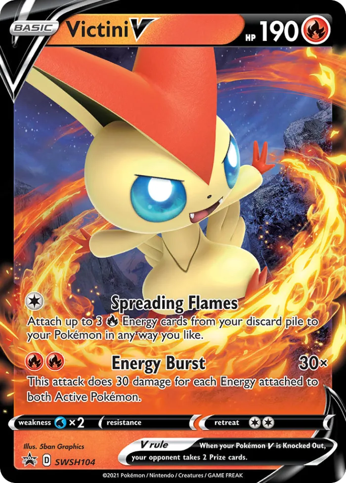 Victini V #SWSH104 SWSH Black Star Promos Pokemon card