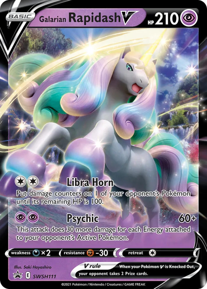 Galarian Rapidash V #SWSH111 SWSH Black Star Promos Pokemon card