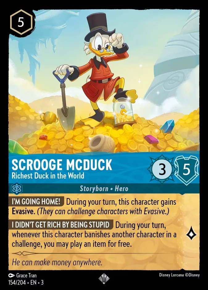 Scrooge McDuck #154 Into the Inklands Disney Lorcana card