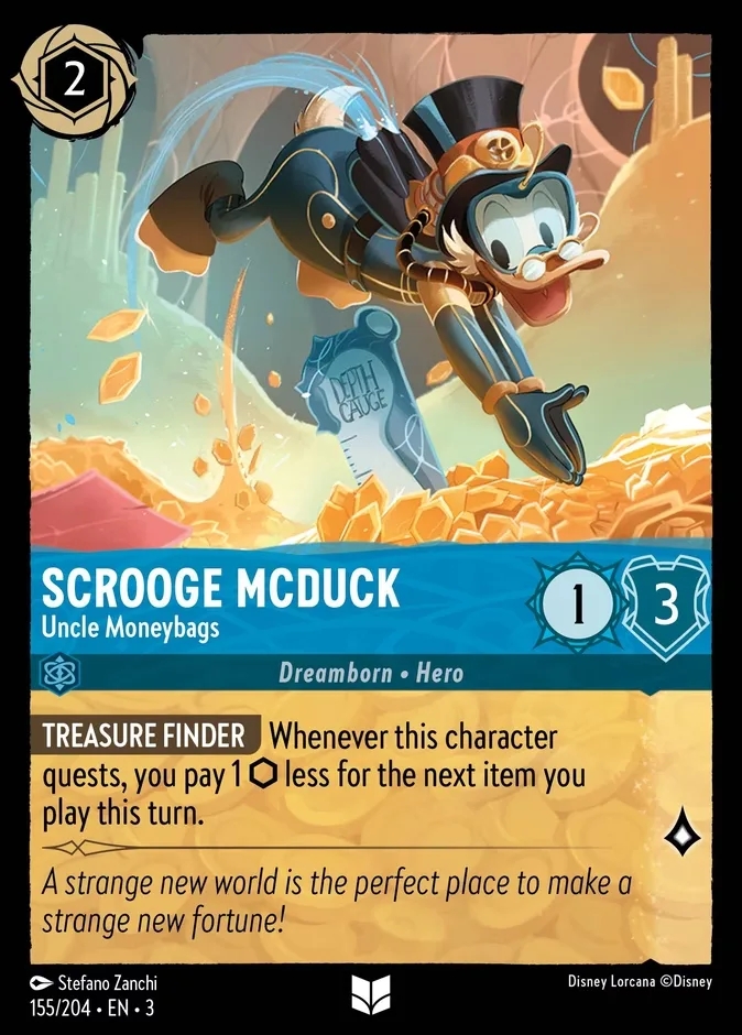 Scrooge McDuck #155 Into the Inklands Disney Lorcana card