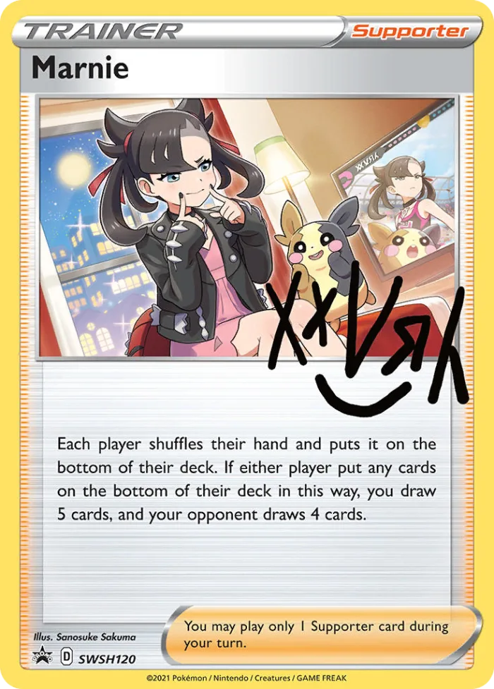 Marnie #SWSH120 SWSH Black Star Promos Pokemon card