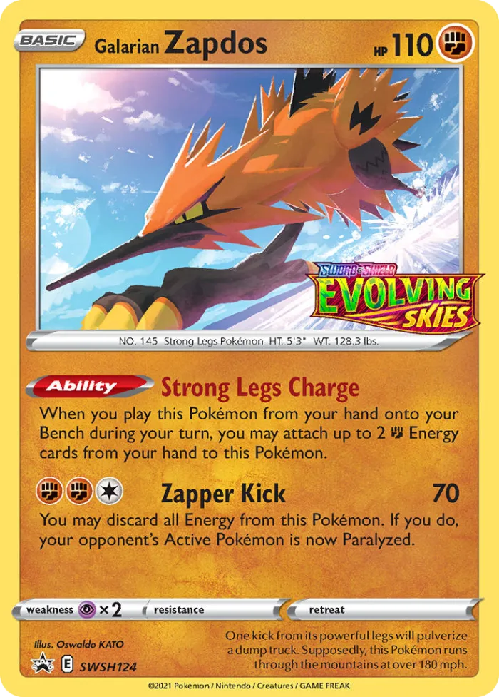 Galarian Zapdos #SWSH124 SWSH Black Star Promos Pokemon card