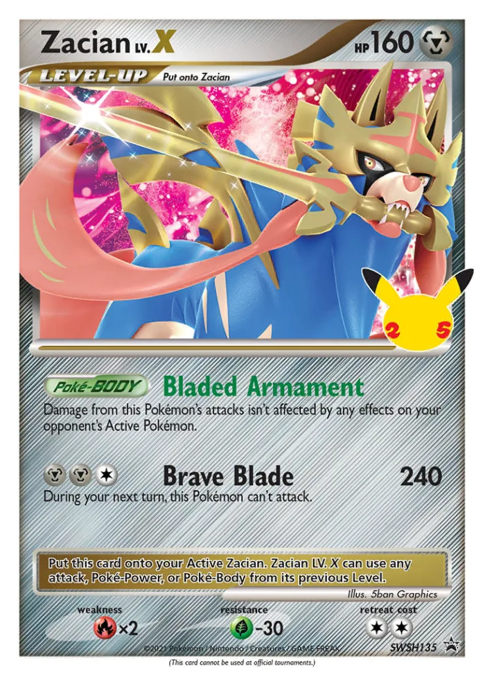 Zacian LV.X #SWSH135 SWSH Black Star Promos Pokemon card