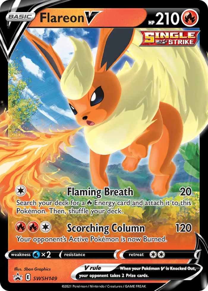 Flareon V #SWSH149 SWSH Black Star Promos Pokemon card