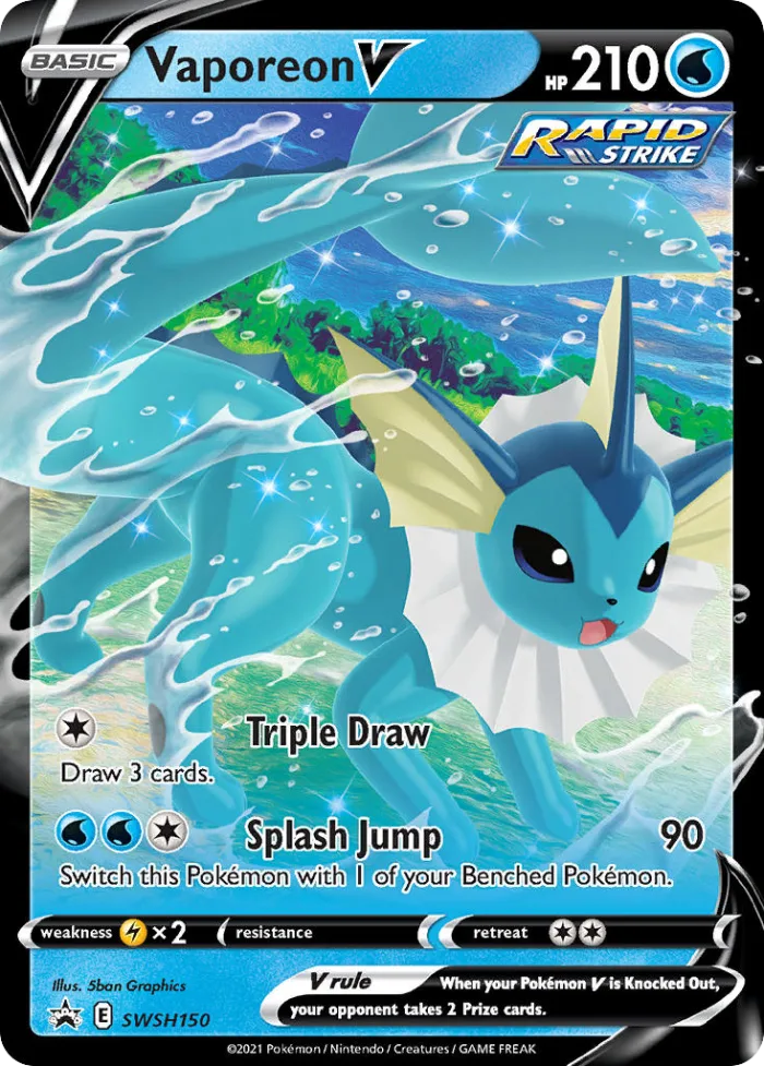 Vaporeon V #SWSH150 SWSH Black Star Promos Pokemon card