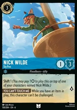 Nick Wilde #150 Azurite Sea Disney Lorcana card