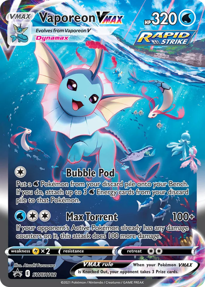 Vaporeon VMAX #SWSH182 SWSH Black Star Promos Pokemon card