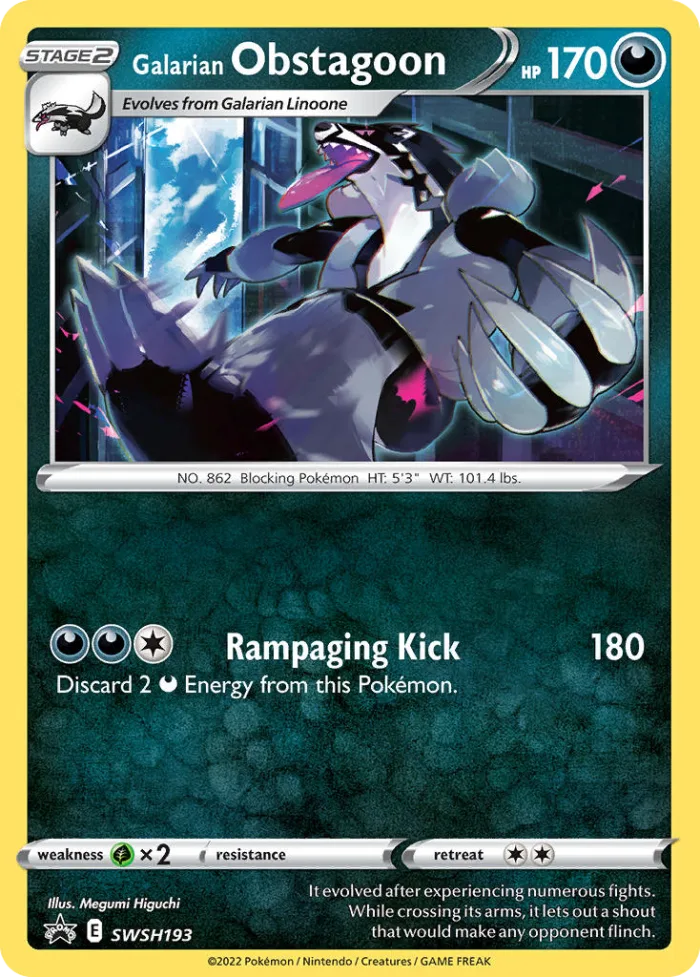 Galarian Obstagoon #SWSH193 SWSH Black Star Promos Pokemon card