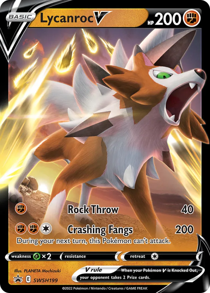 Lycanroc V #SWSH199 SWSH Black Star Promos Pokemon card
