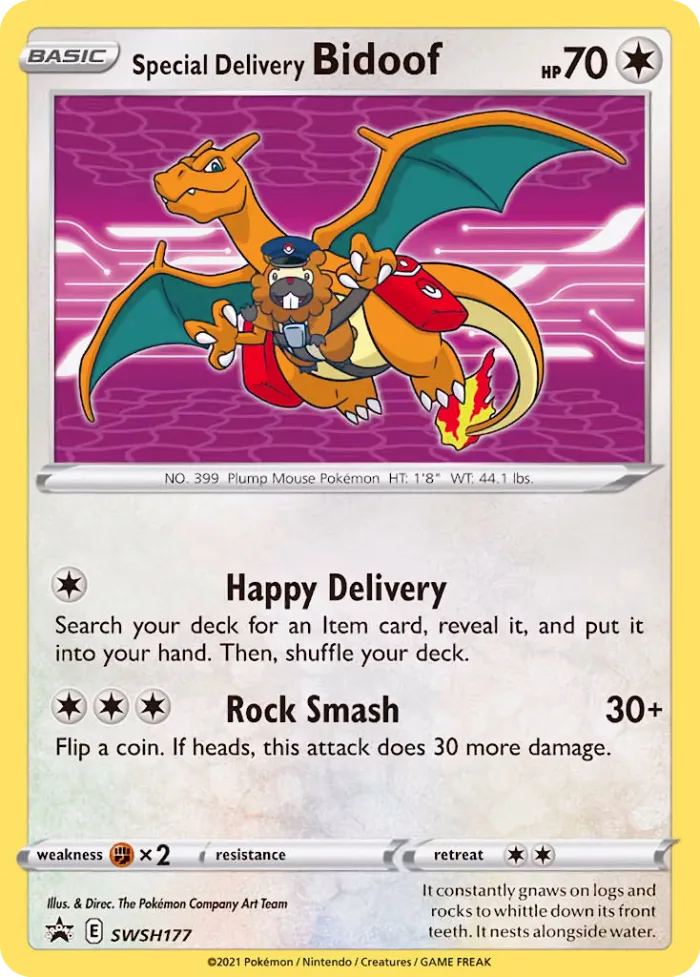 Special Delivery Bidoof #SWSH177 SWSH Black Star Promos Pokemon card