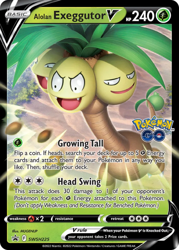 Alolan Exeggutor V #SWSH225 SWSH Black Star Promos Pokemon card