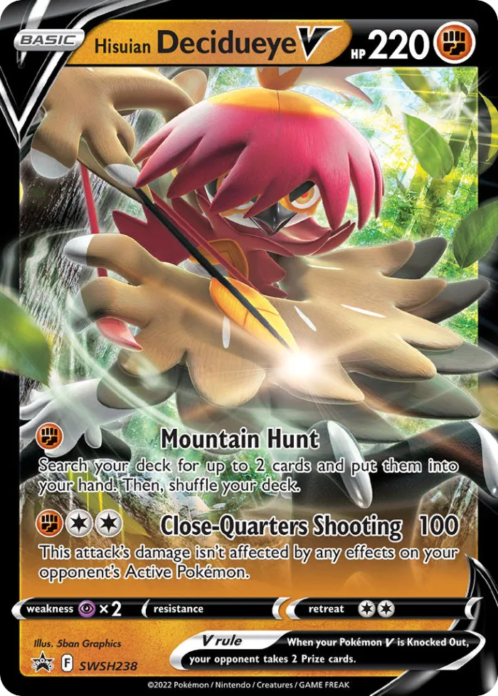 Hisuian Decidueye V #SWSH238 SWSH Black Star Promos Pokemon card