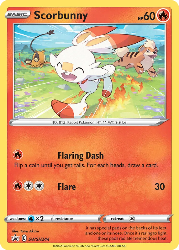 Scorbunny #SWSH244 SWSH Black Star Promos Pokemon card