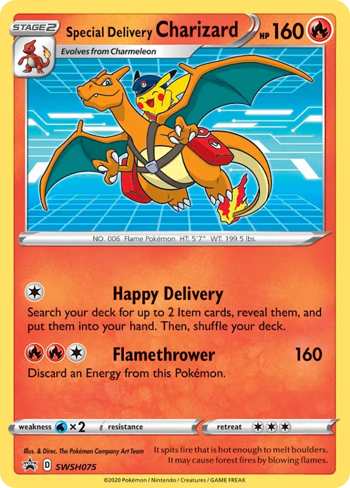 Special Delivery Charizard #SWSH075 SWSH Black Star Promos Pokemon card