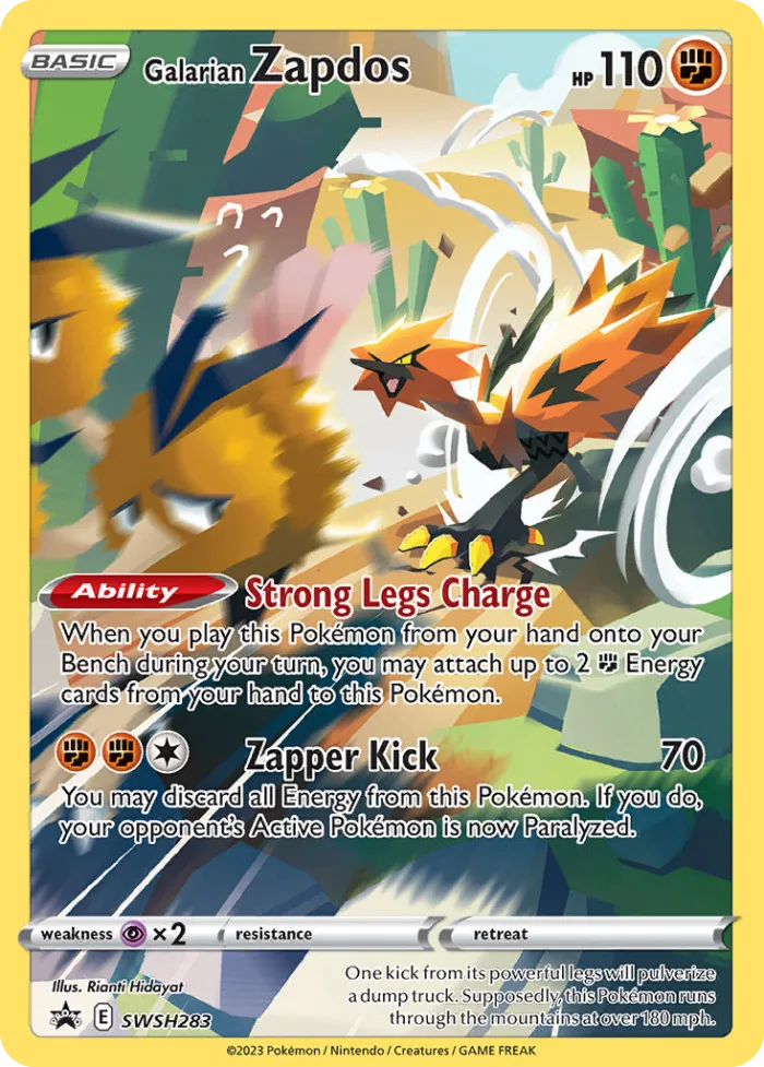 Galarian Zapdos #SWSH283 SWSH Black Star Promos Pokemon card