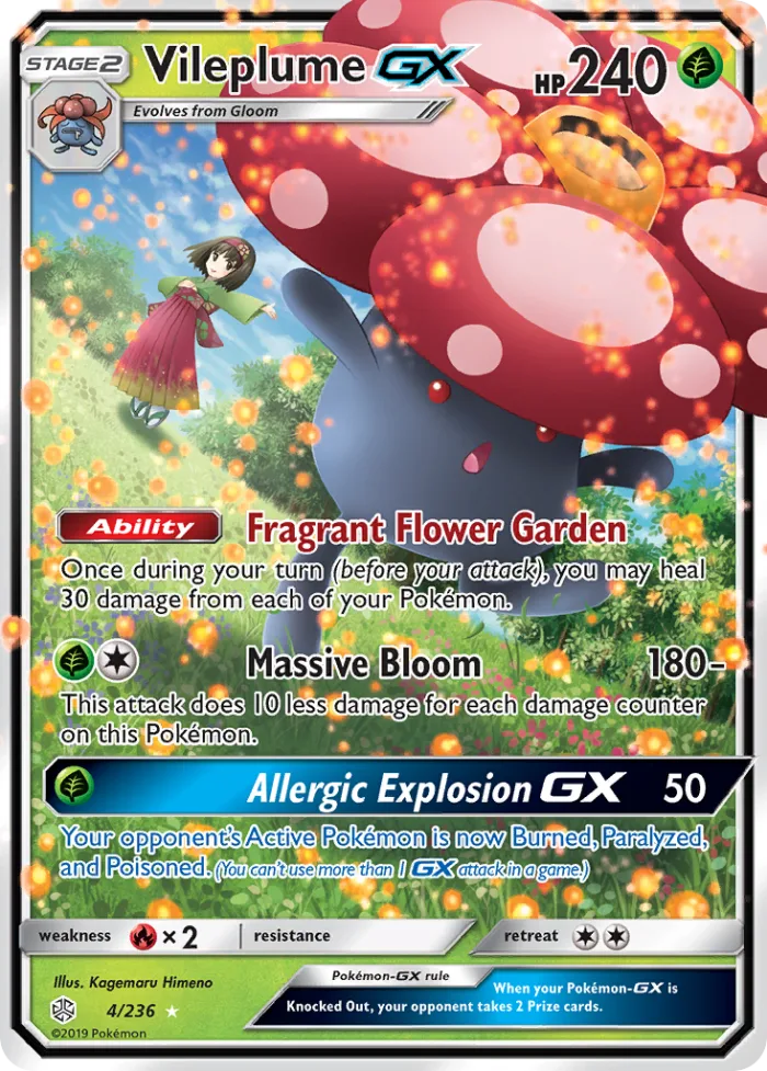 Vileplume-GX #4 Cosmic Eclipse Pokemon card
