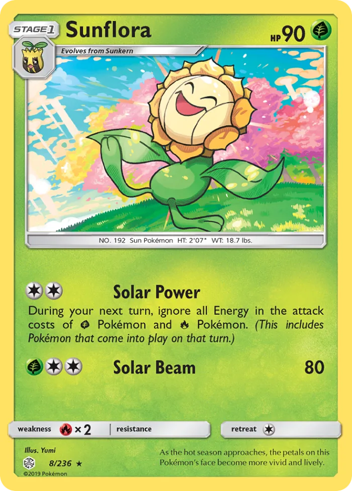 Sunflora #8 Cosmic Eclipse Pokemon card