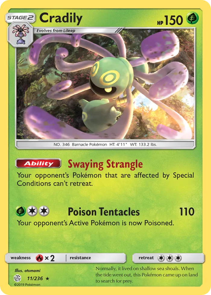Cradily #11 Cosmic Eclipse Pokemon card