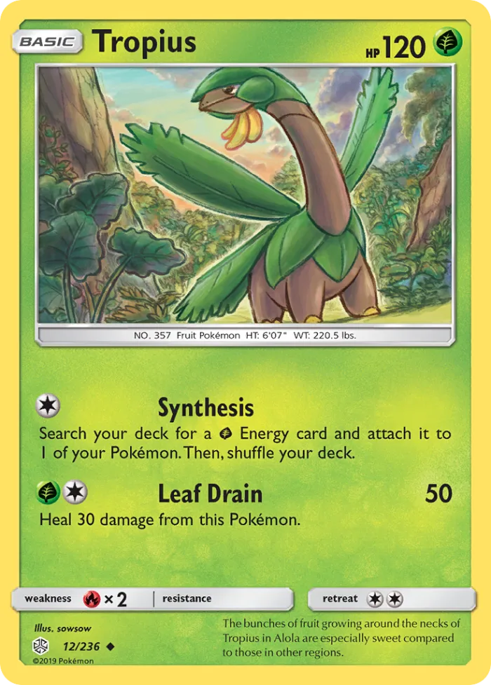 Tropius #12 Cosmic Eclipse Pokemon card