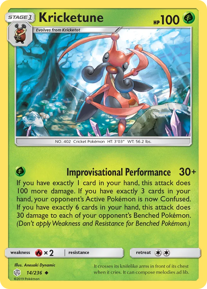 Kricketune #14 Cosmic Eclipse Pokemon card