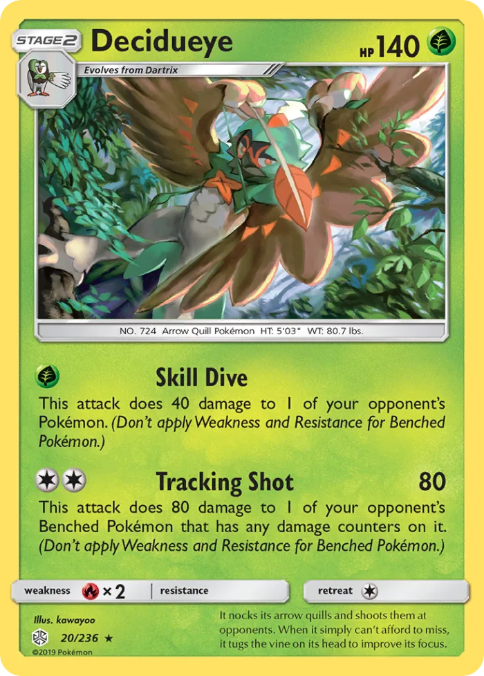 Decidueye #20 Cosmic Eclipse Pokemon card
