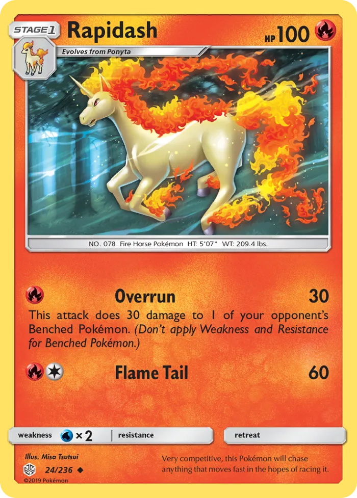 Rapidash #24 Cosmic Eclipse Pokemon card