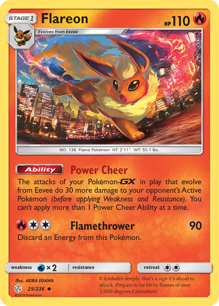 Flareon #25 Cosmic Eclipse Pokemon card