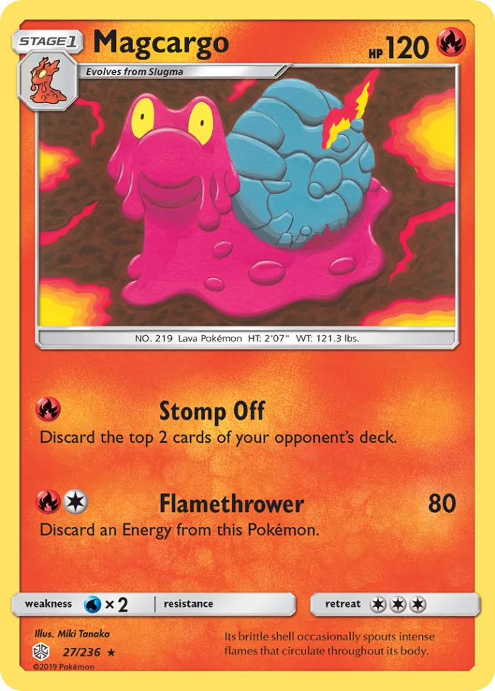 Magcargo #27 Cosmic Eclipse Pokemon card