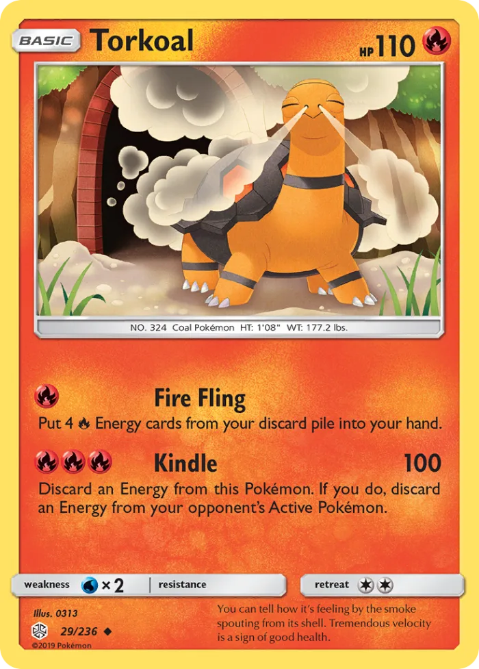 Torkoal #29 Cosmic Eclipse Pokemon card