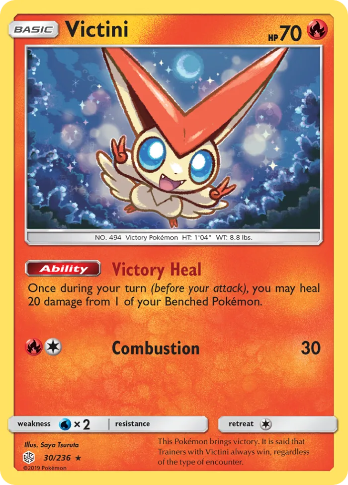 Victini #30 Cosmic Eclipse Pokemon card