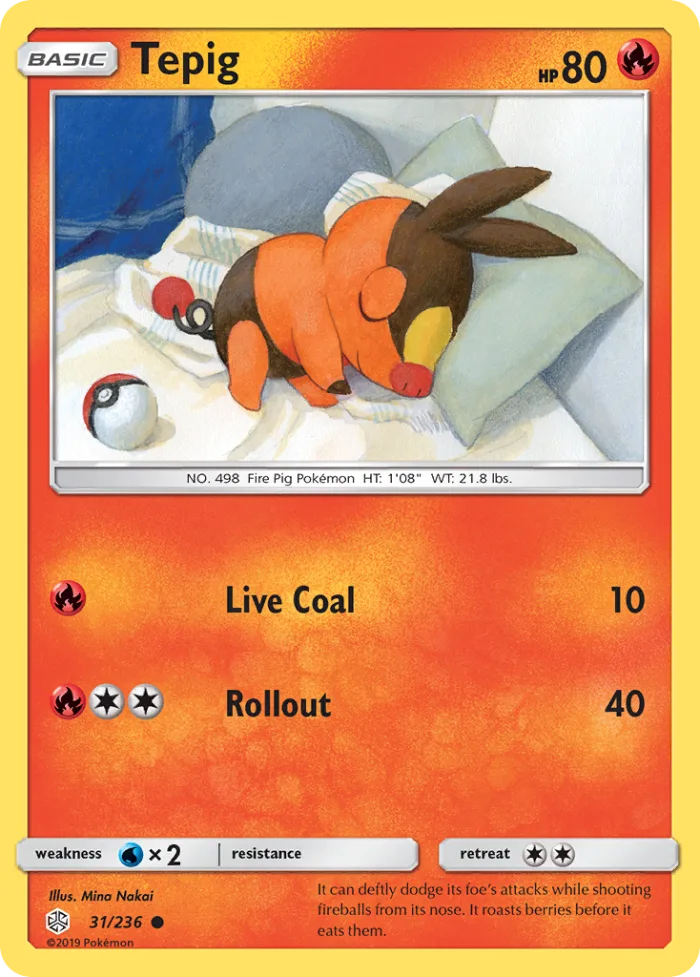 Tepig #31 Cosmic Eclipse Pokemon card