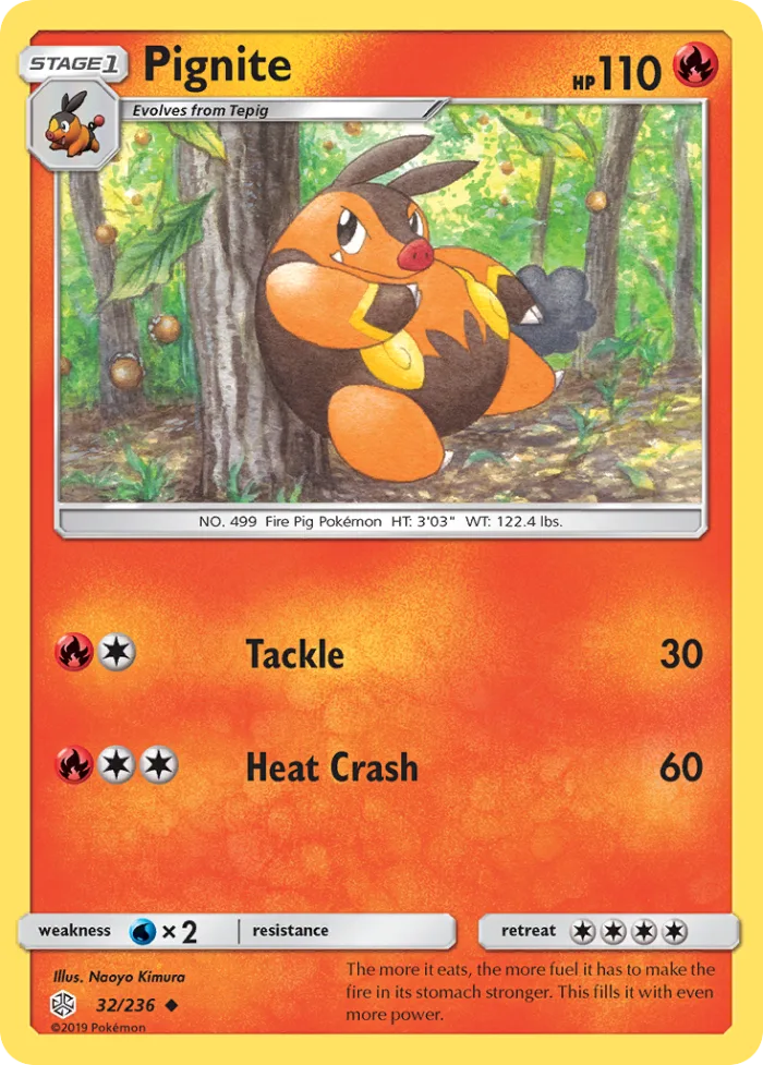 Pignite #32 Cosmic Eclipse Pokemon card