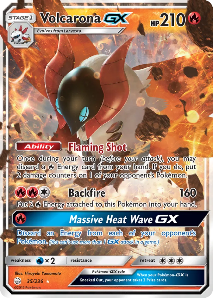 Volcarona-GX #35 Cosmic Eclipse Pokemon card