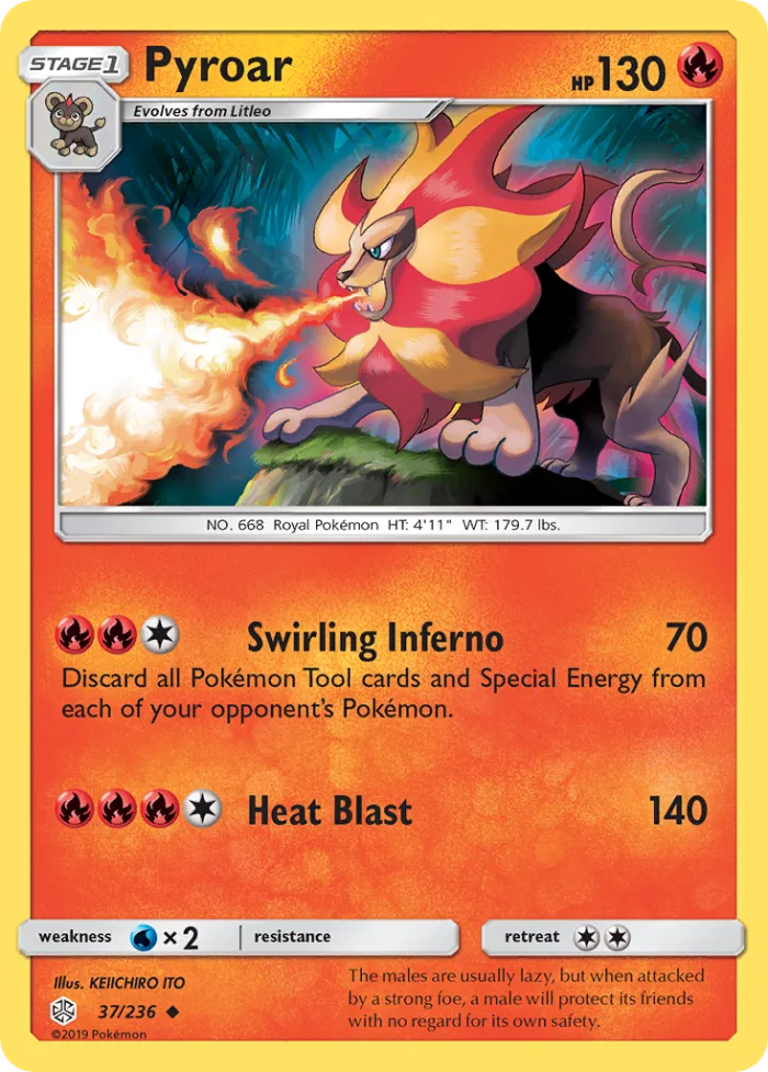Pyroar #37 Cosmic Eclipse Pokemon card