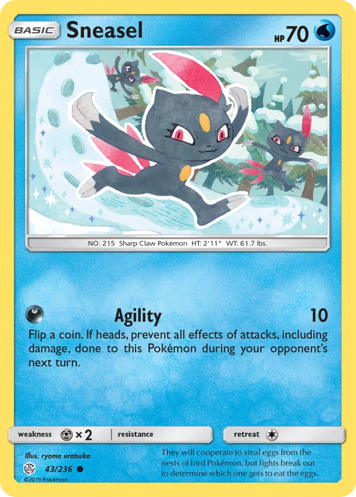Sneasel #43 Cosmic Eclipse Pokemon card