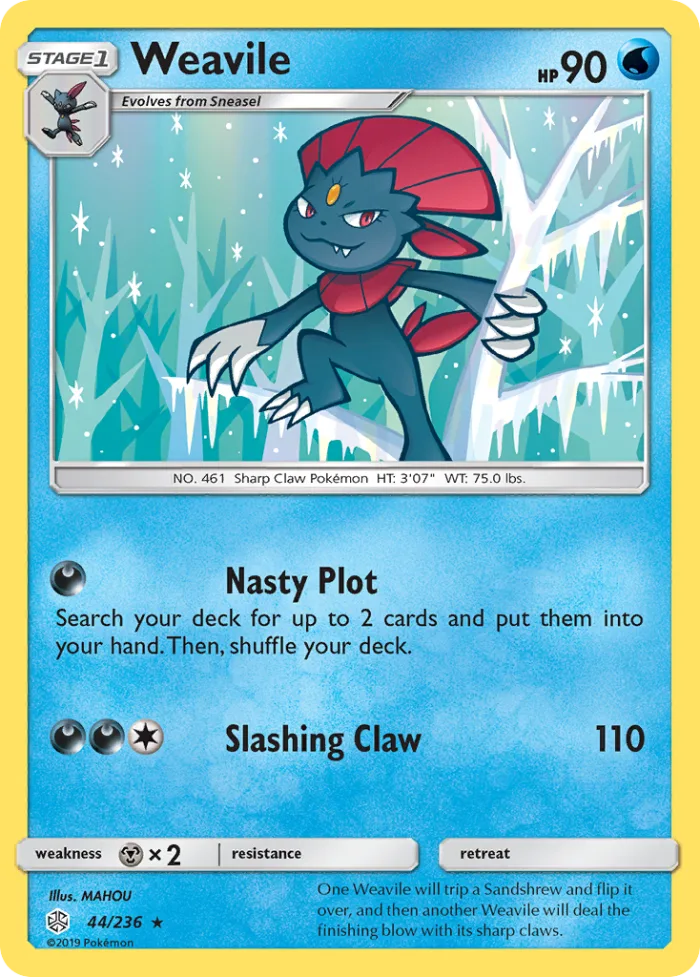Weavile #44 Cosmic Eclipse Pokemon card