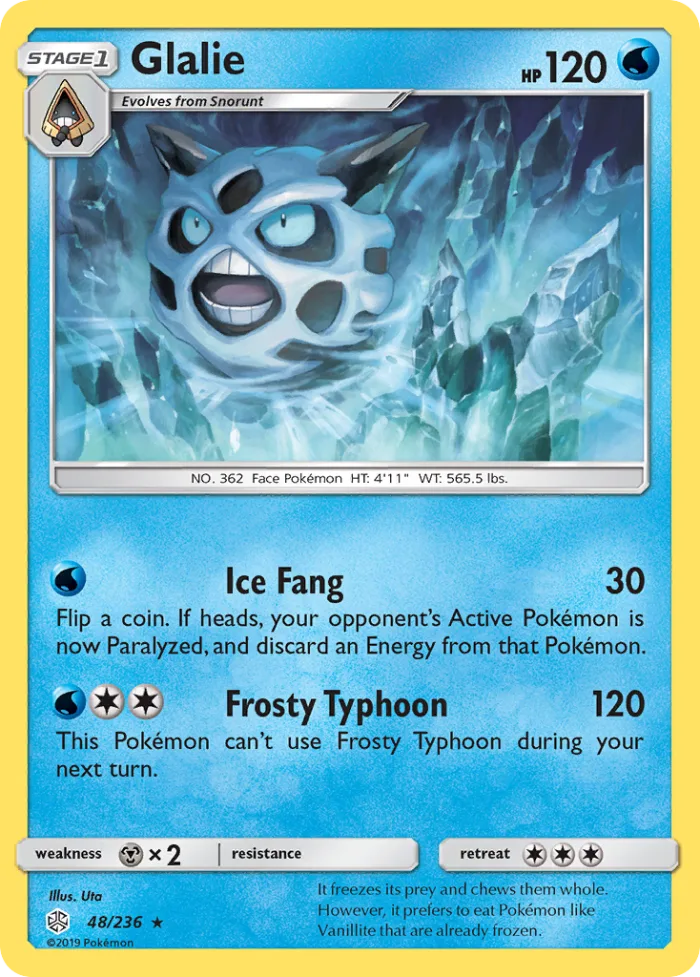 Glalie #48 Cosmic Eclipse Pokemon card