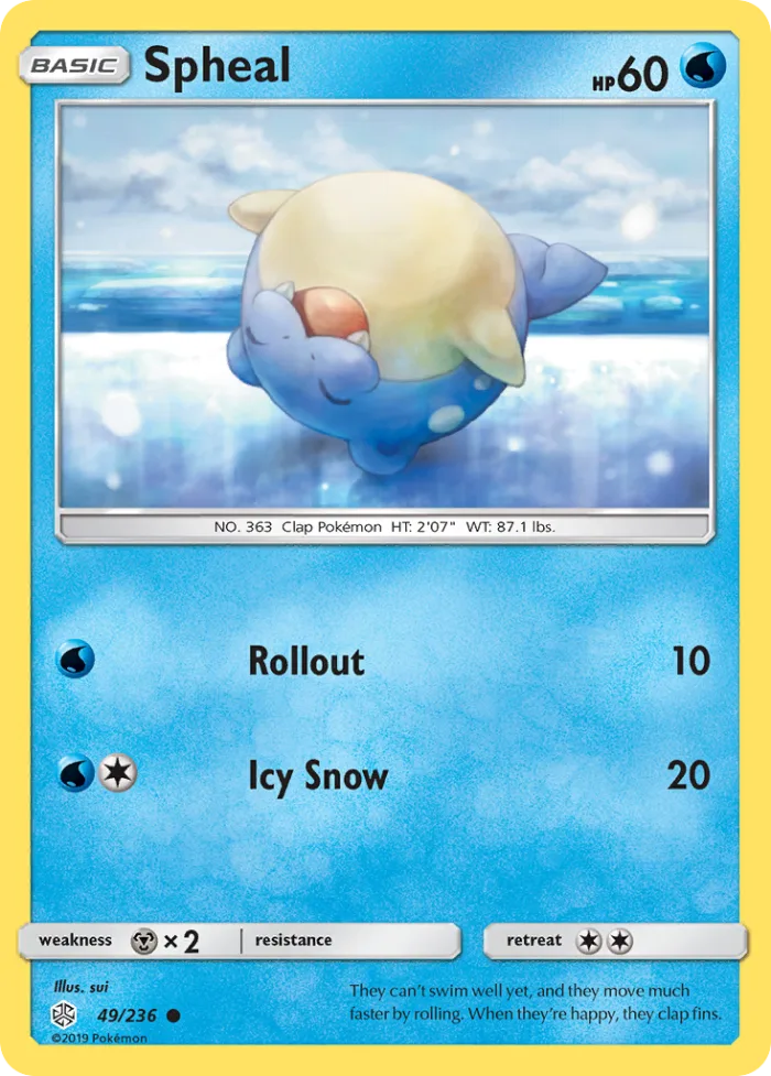 Spheal #49 Cosmic Eclipse Pokemon card