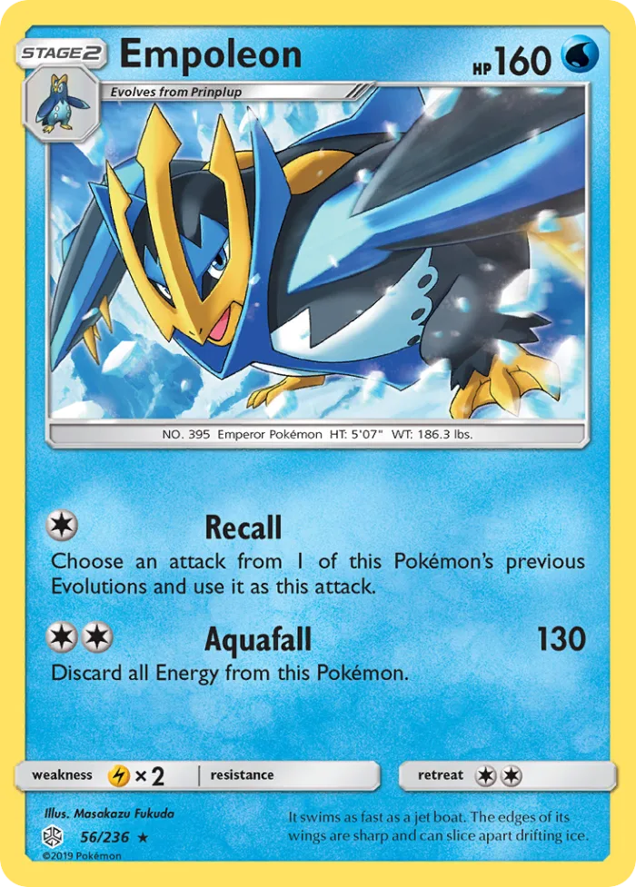 Empoleon #56 Cosmic Eclipse Pokemon card