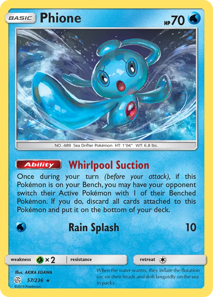 Phione #57 Cosmic Eclipse Pokemon card