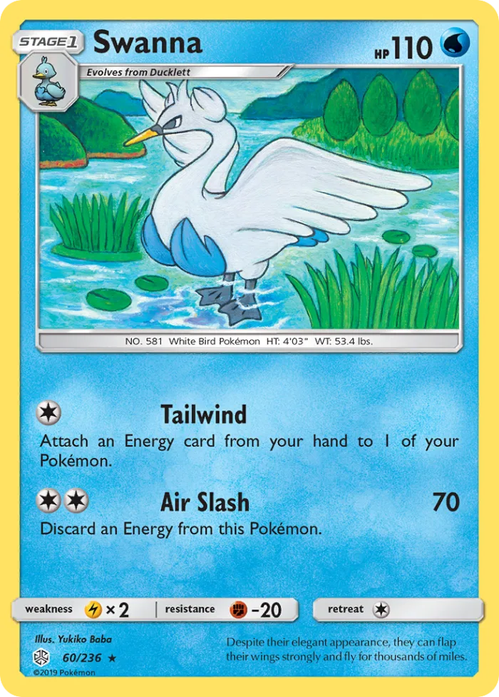 Swanna #60 Cosmic Eclipse Pokemon card