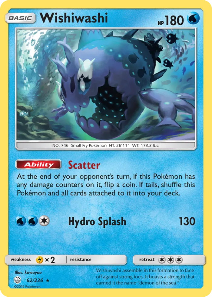 Wishiwashi #62 Cosmic Eclipse Pokemon card