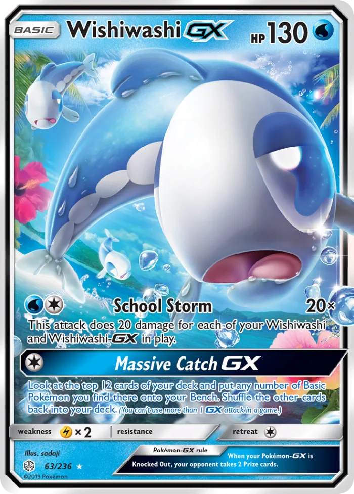 Wishiwashi-GX #63 Cosmic Eclipse Pokemon card